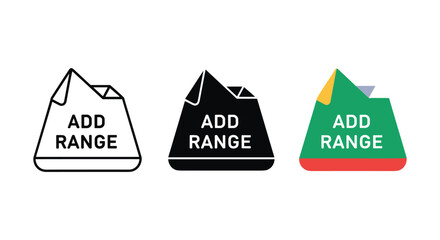 Add range button icon set in different colors