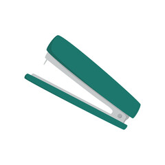 Green Teal Stapler Office Stationery Tool Flat Design Illustration