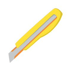 Yellow Utility Knife with Retractable Blade Illustration