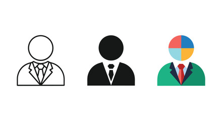 Different businessman icons representing diversity