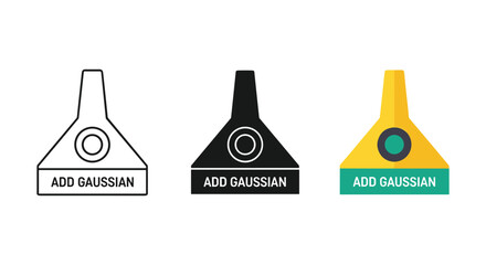 Add gaussian icon set in different colors and styles