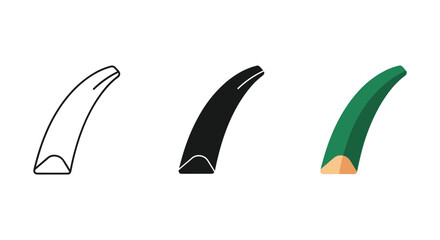 Three claw illustrations with different styles and colors