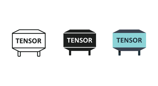 Tensor icon set in different colors and styles
