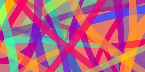Intersecting lines form a complex, tessellated geometric pattern in vibrant hues,  symmetry,  bold