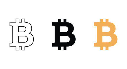 Fototapeta premium Bitcoin logo variations in different colors