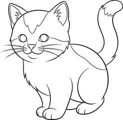 Obraz premium Adorable Kitten Outline for Creative Coloring Activities, Perfect for Children and Pet Enthusiasts Seeking a Charming Animal Illustration for Various Projects and Designs