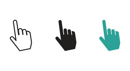 Obraz premium Hand gestures pointing upward in different colors