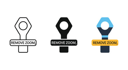 Different styles of key icons with remove zoom label