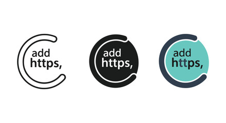 Https logo design variations for website security