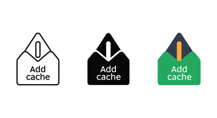 Add cache icon set in various color © AKTER STOCK