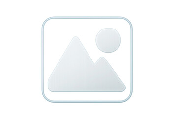 Clean 3D Glassmorphism Picture Image Icon for Graphics