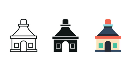Set of simple house icon in different style