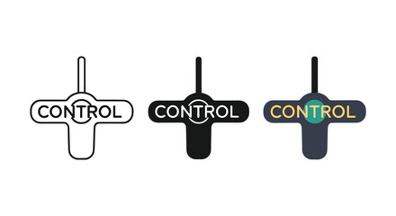 Control logo design variations on white background