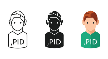 Illustration of three people with pid on their shirts