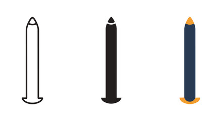 Three pencils with different colors and designs