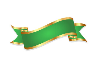 Decorative green ribbon banner