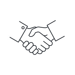 Fototapeta premium A simple line drawing of two hands shaking in agreement, symbolizing partnership and trust.