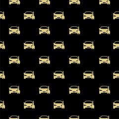 Car rental seamless pattern isolated on black background