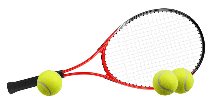 Tennis racket isolated, full depth of field
