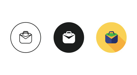 Fototapeta premium Set of briefcase icon in different style