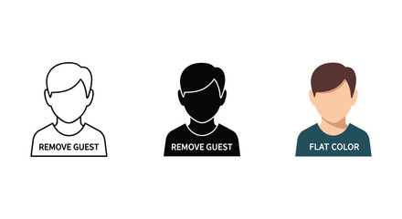 Different user profile illustrations with various design elements