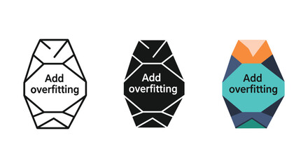 Different design styles of polygon shapes with add overfitting text