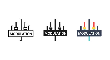 Fototapeta premium Modulation icon set in different styles