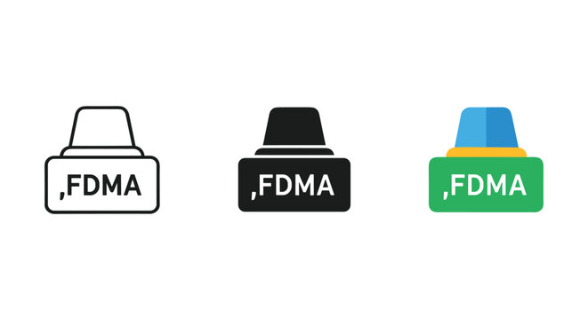 Frequency division multiple access fdma icon set