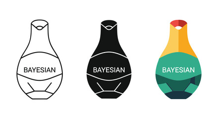 Bayesian vase illustration in different colors and styles