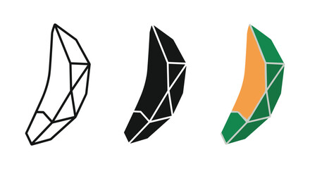 Geometric crystal shapes in various colors and styles