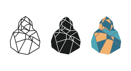Geometric shapes with different color variations