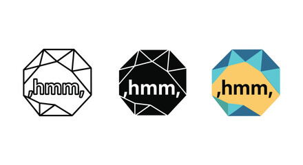 Hmm logo design variations on white background