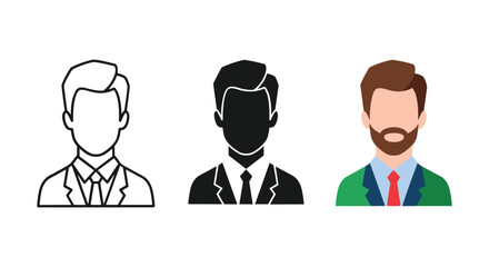 Different styles of businessman illustrations