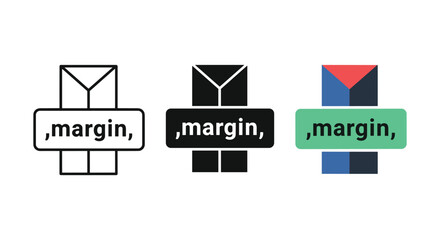 Margin icon designs for web development and design
