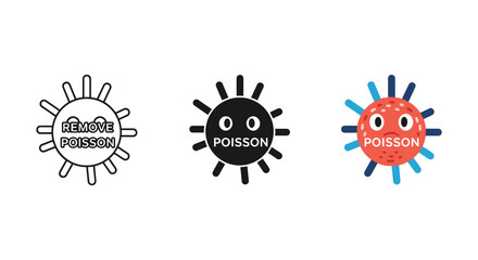 Poisson virus logo design set for business branding