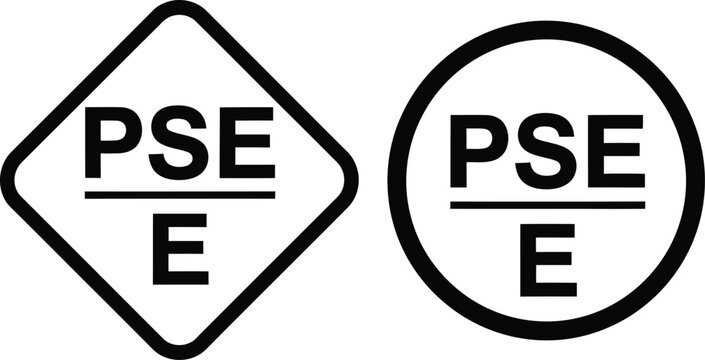 PSE certification approval symbols vector