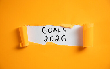 goals 2026 text on torn paper