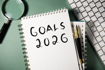 goals 2026 text with computer keyboard