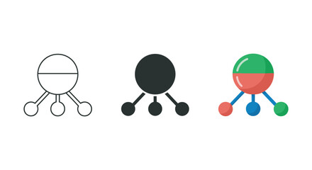 Molecular structure illustration in various styles