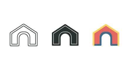 House icon set in various styles and colors