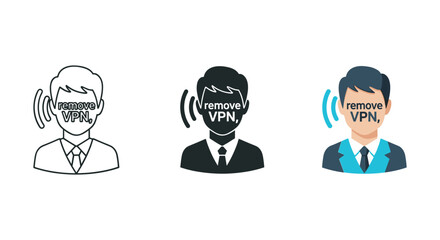 Remove vpn concept with businessman illustration