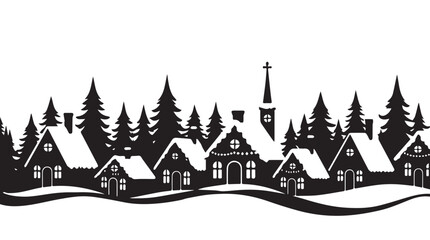 Obraz premium Christmas, Holiday market ambiance fills the air with festive lights and merry christmas, Landscapes decorated christmas tree