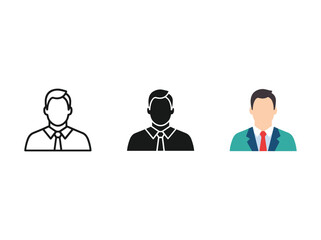 Three business professionals illustrated in different styles