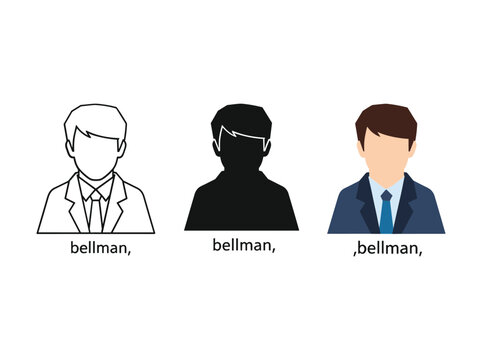 Three bellman illustrations in different styles