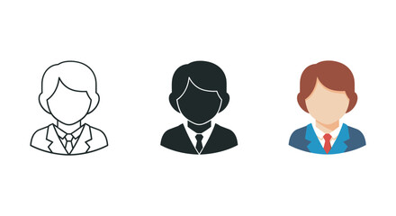 Three business professionals illustrated