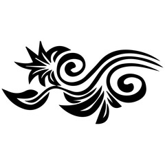 Tribal abstract tattoo design with floral patterns and decorative elements