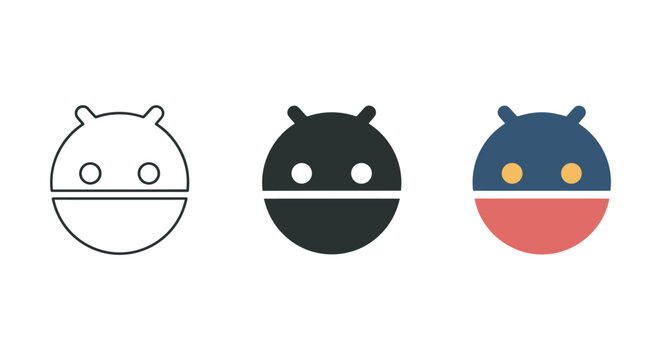 Android logo variations in different colors and styles