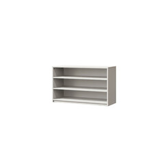 Low White Modern Open Shelving Unit or Credenza for Storage and Display