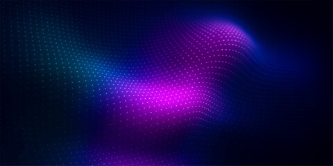 Abstract blue background vector with glowing rays, dark space, motion blur, and digital wave shape illustration for modern art design wallpaper