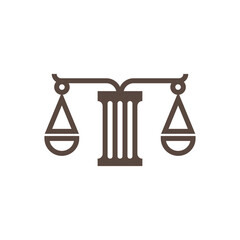 Balanced Scales Icon Representing Justice, Law, And Fairness In A Minimalist Design
